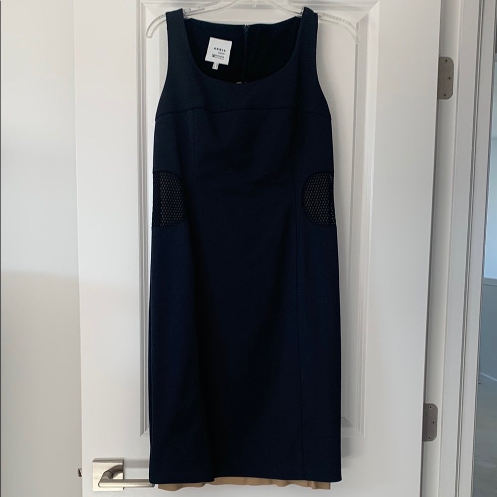 Akris Punto Black Ribbed Sheath Midi Dress